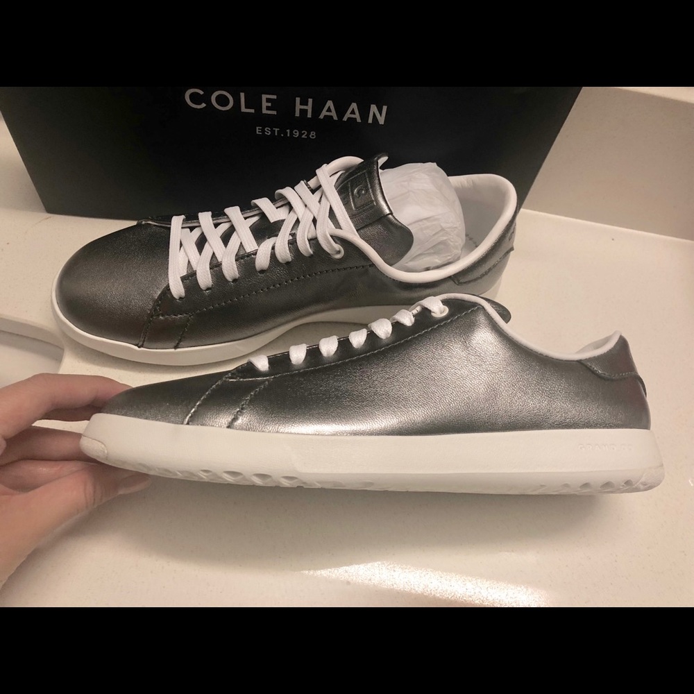 Cole Haan tennis shoes brand new 8 silver